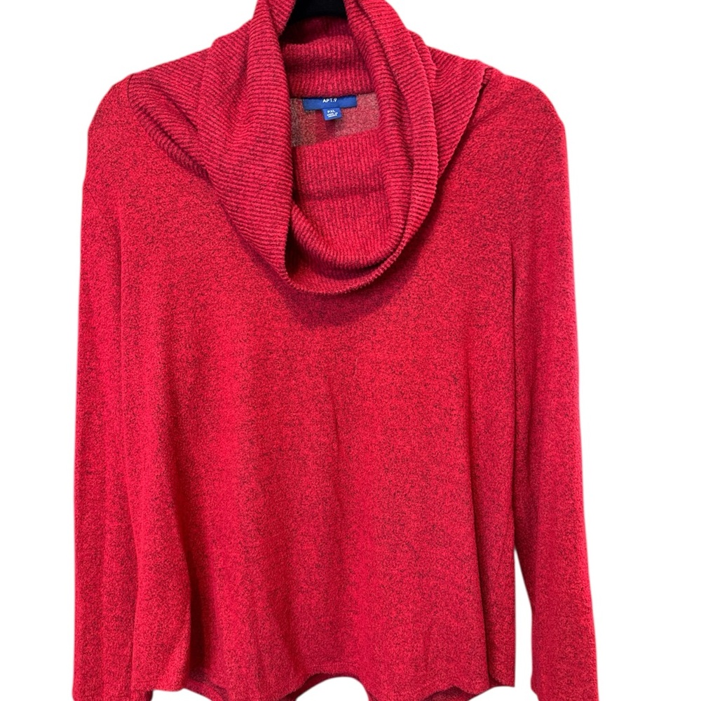 Apt. 9 Vibrant Red Cowlneck Sweater Size PXL